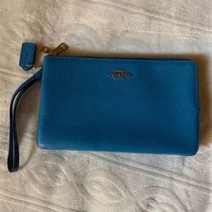 Coach Leather Double Zip Wristlet